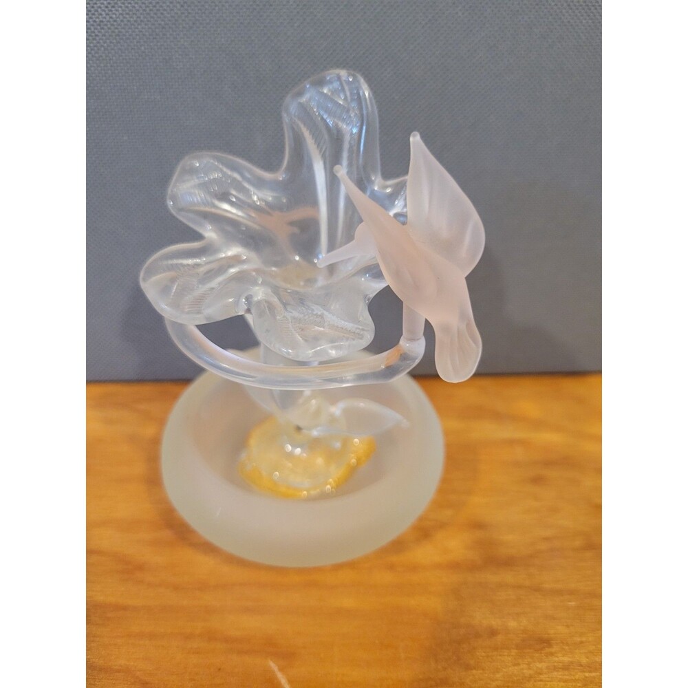 Vintage I.W. Rice Glass Flower Butterfly Hummingbird - Picture 5 of 12